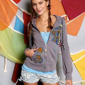 Free People Bali Phoenix Embellished Beaded Hoodie